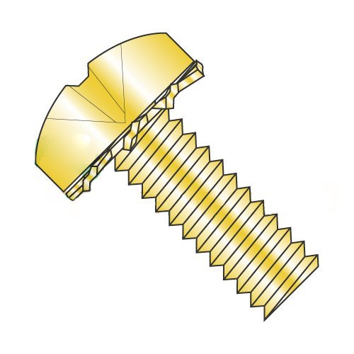 1/4-20 x 1/2" SEMS Screws/External Tooth Washer/Phillips/Pan Head/Steel/Zinc Yellow (Carton: 3,000 pcs)