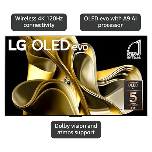 LG 77-Inch Class OLED evo M3 Series, 4K Processor, Smart Flat Screen TV, with Wireless 4K Connectivity, Alexa Built-in (OLED77M3YUA)
