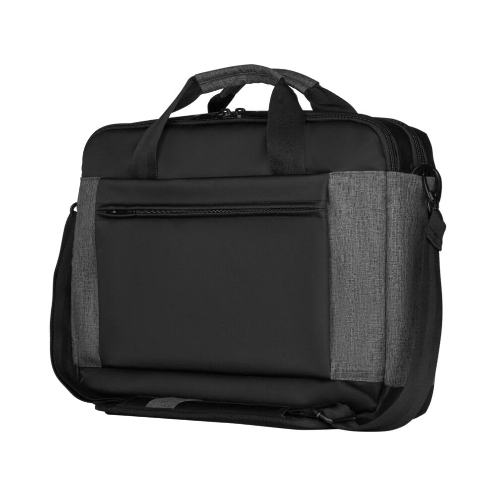 WENGER Underground Mallette pour Ordinateur Portable 16 Pouces, Poche pour Tablette Tactile 10 Pouces, Porte-Documents, Système d’Organisation, 9 l, Femmes Hommes, Noir, 601057