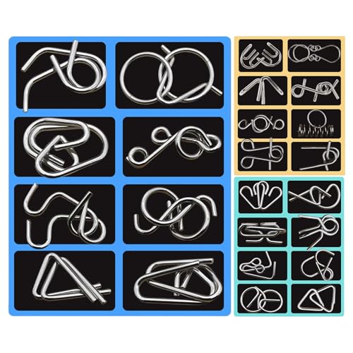 Metall Puzzle - Geduldspiele 24-teiliges Metallpuzzle Set Knobelspiele | 3D Brainteaser Spielzeug Geschenk Entwirrung Puzzles | Denksportaufgaben Metallpuzzle Für Erwachsene Und Kinder Spiele