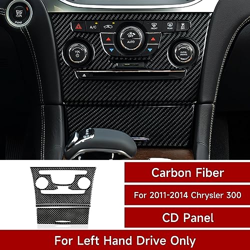 Image of Car Air Conditioning A /C Panel Decals for 2011-2014 Chrysler 300 / 300C / 300S / Limited /Base Accessories Carbon Fiber Interior Stickers