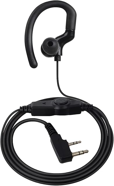 HYS G-Shape Radio Earpiece with microphone, 2 Pin Headset Compatible for Kenwood Baofeng UV5R Walkie Talkie, 2 Way Radio Ear Piece for Security Police
