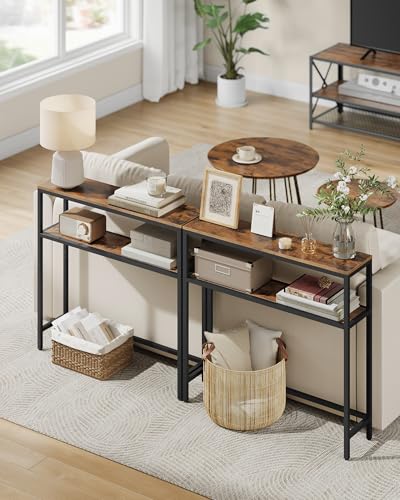 Image of VASAGLE 31.5 Inches Console Table, 2-Tier Narrow Sofa Table with 2 Shelves