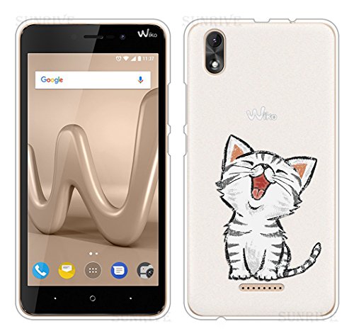 Sunrive Cover Per Wiko LENNY 4 PLUS 5,5 pollici, Custodia Case in molle TPU silicone Morbida Flessibile Pelle Antigraffio protettiva(tpu Gatto 2)