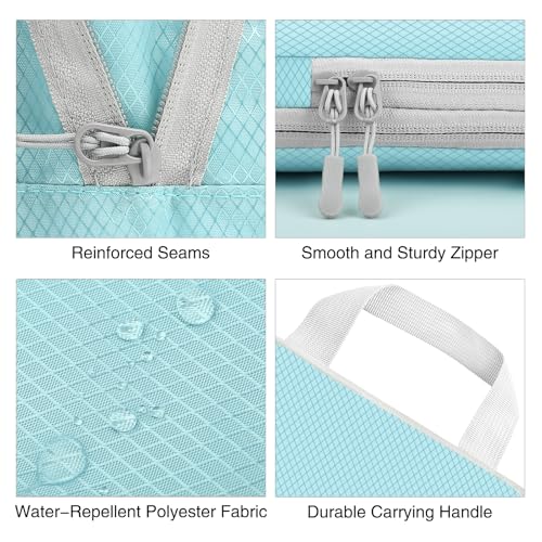 Compression Packing Cubes for Travel,Waterproof Packing Compression Cubes for Travel Packing Organizers,Luggage Cubes for Packing,Ultralight Expandable Packing Cubes Compression (Blue 5 Pack)4