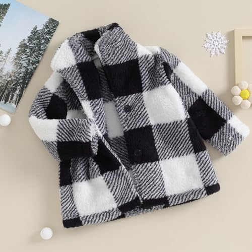 Kids Boy Girl Plaid Jacket Long Sleeve Collared Button Down Fall Winter Jacket Outwear Warm Clothes3