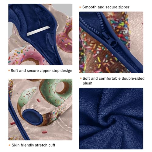 Bagel Bread Girls Fleece Jacket Girls Fall Jacket Girls Zip Up Hoodie Girls Sherpa Jacket 2-10T3