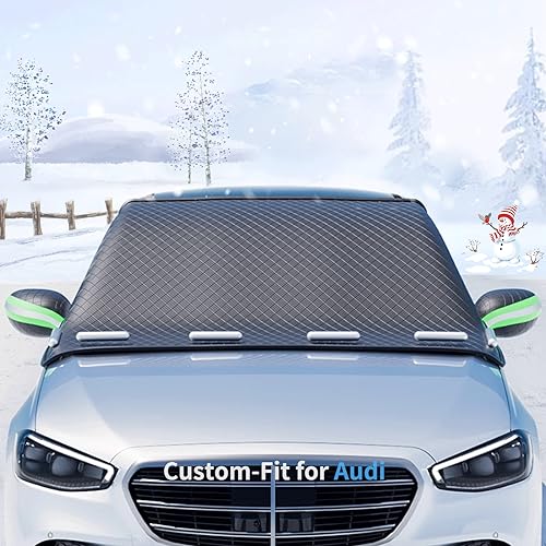 Sawuaa Custom fit for for Audi Windshield Snow Covers, 8 Layers WAaterproof Windproof Protection...