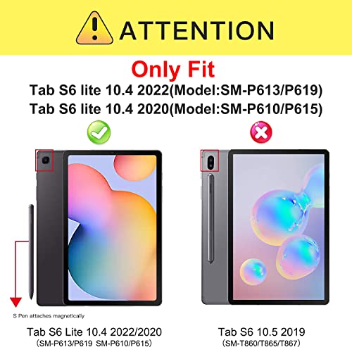 Braecn Samsung Galaxy Tab S6 Lite 10.4 Case For Kids, Heavy Duty Rugged Cover With [Handle Hand Strap] [Shoulder Strap] [Kickstand] [S Pen Holder] For Galaxy Tab S6 Lite 2022/2020 Sm-P610/P613-Rose #TOP1