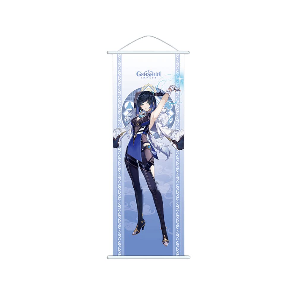 Hanaiette 1PC Genshin Impact Hanging Painting Silk Cloth Poster Engraved Scroll Animation Peripheral for game lover (Yelan)