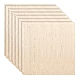 12 Pack Balsa Wood Sheets, 11.8'x11.8'x1/16', Thin Natural Unfinished Wood for Crafts, Hobby, Model Making, Wood Burning and Laser Projects, School and Craft