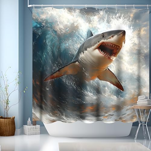 Cortina de Ducha, Cortinas de Baño Poliester Lavable, Cortinas de Ducha Resistentes al Moho, Cortina Bañera Secado Rápido, Impermeable Cortina Bañera con Ganchos(180x180cm)