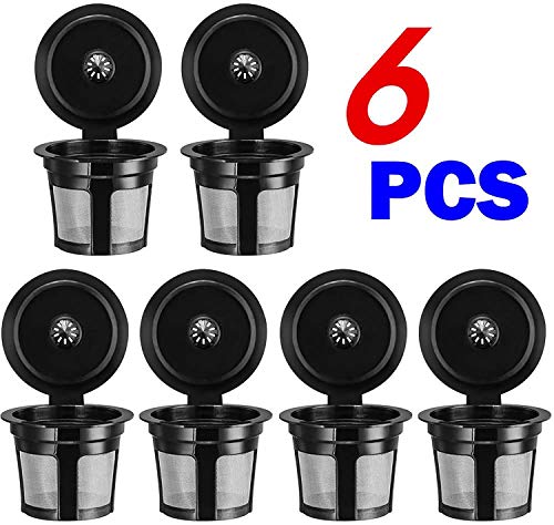 NW 1776 - Juego de 6 filtros de café reutilizables de ajuste universal con malla de acero inoxidable de grado alimenticio ecológico, para cafeteras Keurig 1.0 y 2.0