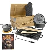 Skandika Faitout Flame Master dans une boîte en bois | 11 pièces avec livre de recettes des Sauer...