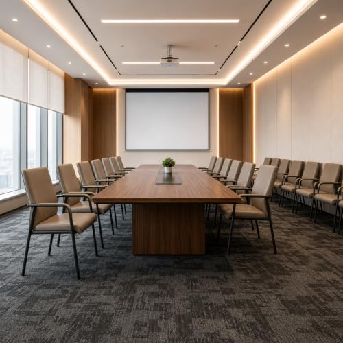 Image of Leather Office Guest Chair, Guest Conference Room Chair, 600 LBS Capacity High Back Reception Chair with Padded Armrests, No Wheels, Grey - 1 Pack