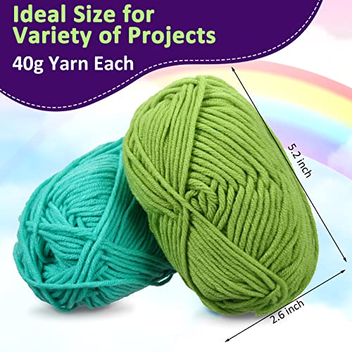 Kenning 50 Rolls Acrylic Yarn Skeins Bulk Assorted Soft 4390 Multicolor Crochet Yarn Mini Winter Gifts for Knitting Crocheting Adults Craft Project, 50 Colors