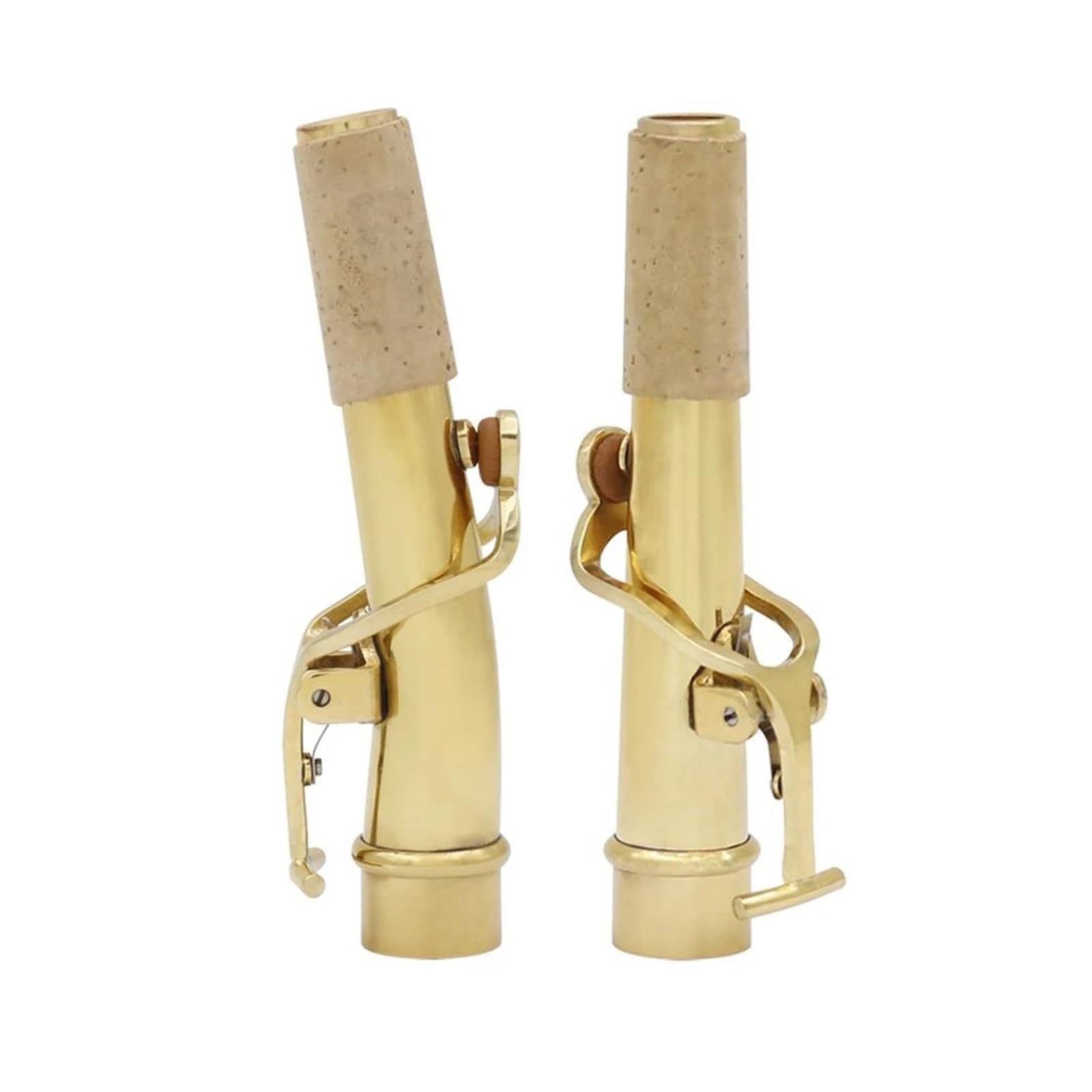 Kit de Accesorios saxofón 2 Unids/set Soprano Recto Cuello De Saxofón Lacado Dorado Material DE LATÓN 16,7mm Accesorio De Instrumento De Viento De Madera