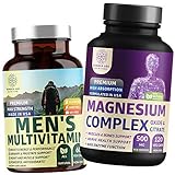 N1N Premium Magnesium Complex and Men's Multivitamins, All Natural Supplements to Improve Energy, Immunity and Support Bone, Muscle and Nerve Function, 2 Pack Bundle