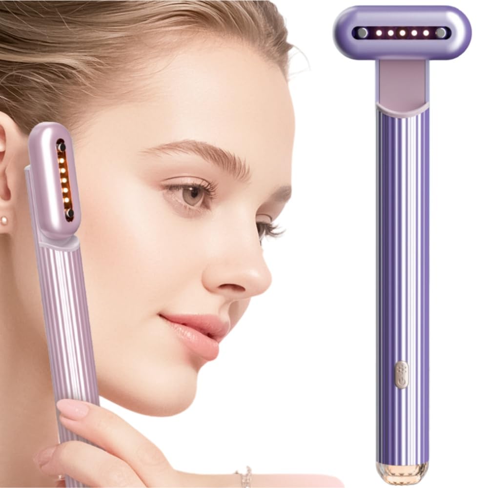 nuvaskin Therapiestab für Gesicht und Hals, Schönheitsgerät mit Massage, Anti - Aging & Hautstraffung, Kabellos & Ergonomisch