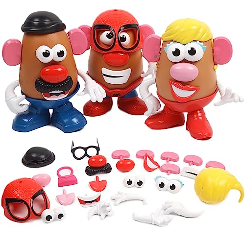 Mr/Mrs Potato Head Action Figure - Compatible with Mix and Match Accessories for Birthdays and Holidays 3 PCS