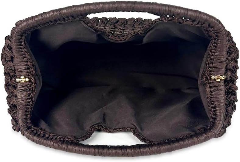 Large Straw Clutch Bag for Women Summer Satchel Purse Fashion Woven Top Hanlde Handbags for Beach Vacation