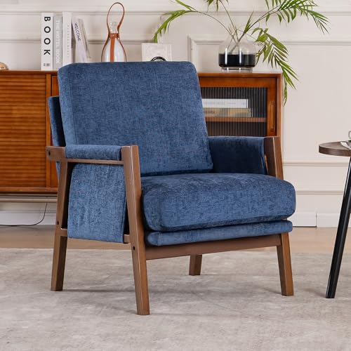 Sillón Plegable Chenille Azul Marino miniatura 1