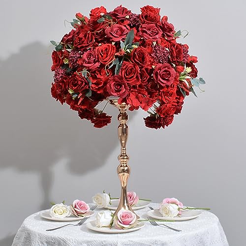 Flores artificiales para centro de mesa elegante en bautizos y cenas