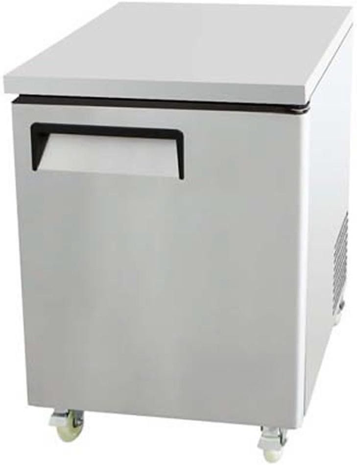 27.5" Undercounter Stainless Steel Single 1 Door Commercial Refrigerator, 6.5 Cubic Feet, for Restaurant