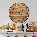 24 Dark Brown Wooden Farmhouse Clock