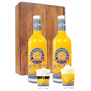 Geschenkverpackung mit zwei Flaschen 0,5 L VERPOORTEN EDITION Bombardino, inkl. 4 Bombardino-Editionsgläser.