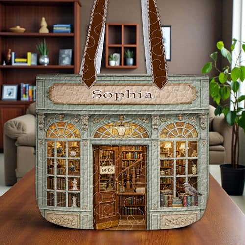 Bolso tote acolchado grande personalizado para amantes de libros miniatura 3