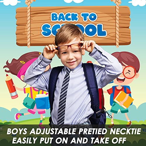 Mantieqingway Boys Tie, Kids Adjustable Necktie Corbatas Para Niños Pre-tied Zipper Tie for Graduation School Uniform 5-12 yr2