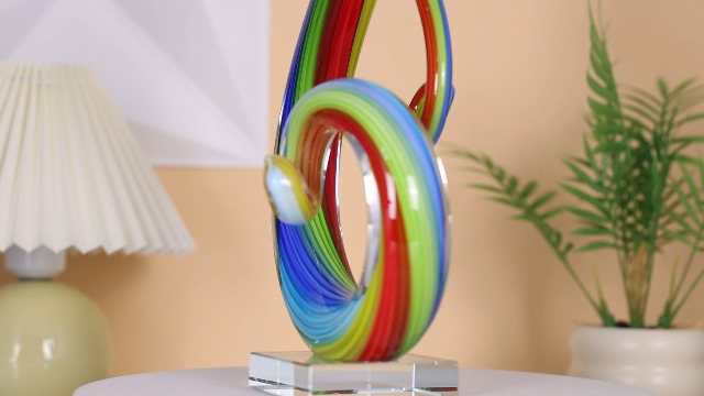 Escultura de Cristal Murano Multicolor Nota Musical miniatura 7