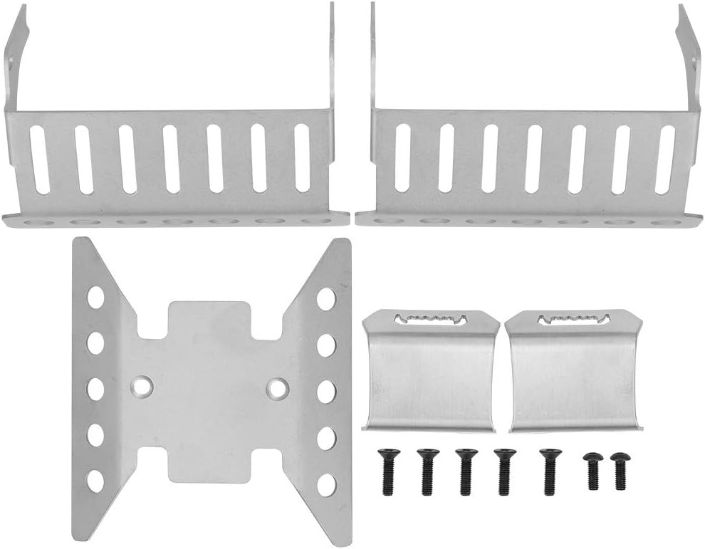 VBESTLIFE 5pcs / Set Plates Bottom Chassis Armor, Stainless Steel Axle Plates Bottom Chassis Armor for SCX10 III AXI03007 RC Crawler