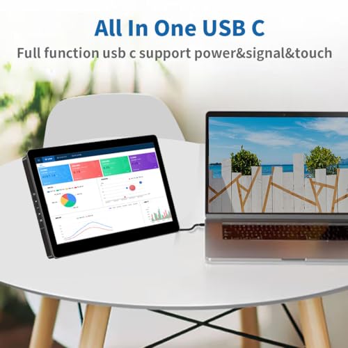 Image of Portable Monitor Touchscreen,8.9 Inch Small Monitor for Computer| 1920 * 1200 |16:10|450Nits|Optical Bonding| HDMI /USB-C Port|Mini Display for Raspberry Pi Laptop Mini PC Mac