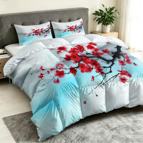 Edredón de 135 x 200 cm de 4 estaciones lavable en color blanco con fundas 3