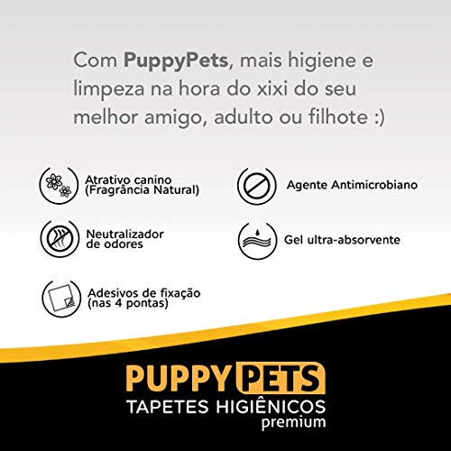 PuppyPets Tapetes Higiênicos Premium Branco 60X80 30 Unidades