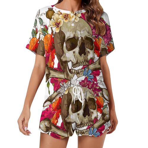 Pyjama rose crâne femme pour des soirées cocooning et nuits fraîches en été