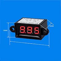 Vista 4 de Taidacent Mini 2 cables 0.28 DC Voltímetro DC2.5-30V Batería pequeña motocicleta medidor de voltaje con protección de conexión inversa