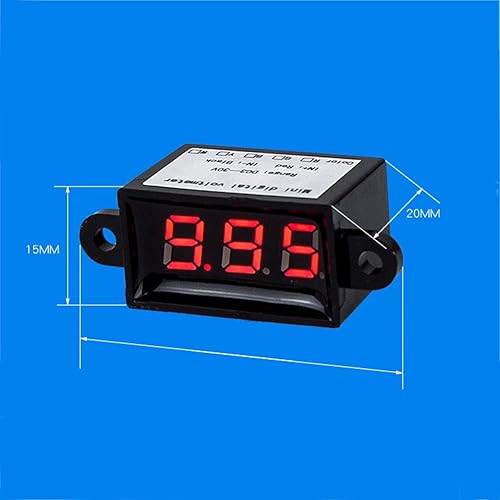 Miniatura 4 de Taidacent Mini 2 cables 0.28 DC Voltímetro DC2.5-30V Batería pequeña motocicleta medidor de voltaje con protección de conexión inversa (2.50-30V