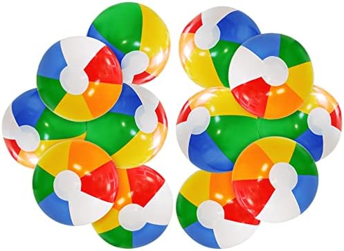 VoizVony 12'' Beach Balls for Kids - 12 Pack Beach Ball Bulk Inflatable Pool Beach Balls Bulk Toys for Kids & Toddlers
