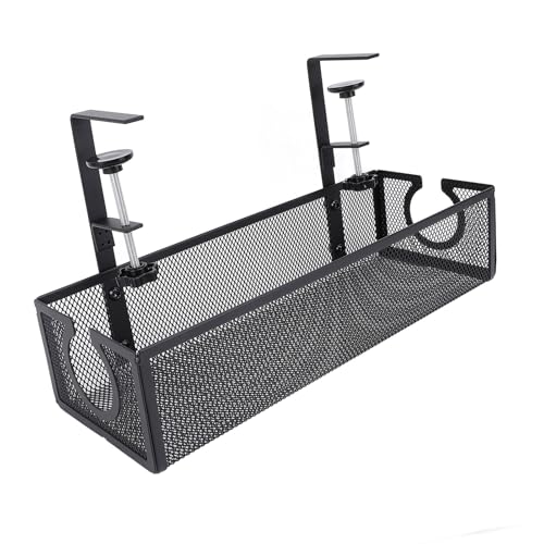 Bandeja Organizadora de Cables Bajo Escritorio, Bandeja Porta Cable con Inserción Fácil de Cables para Oficina y Estudio, Gestión de Cables (Negro) miniatura 2