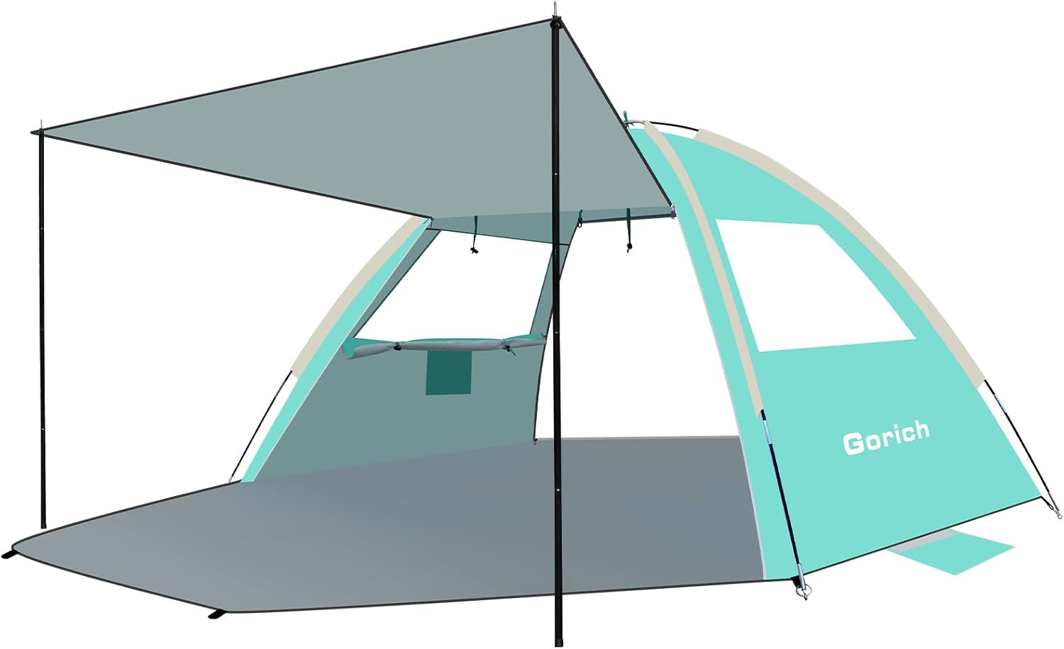 Gorich Beach Tent with Canopy - Easy Setup 3-6 Person Portable Sun Shelter