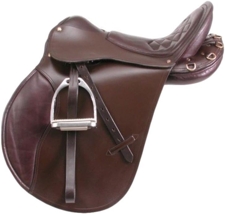 Офицерское седло. Выездковое седло для лошади. Вестерн седло. Коричневое седло для лошади. Приструги для седла на лошадь.