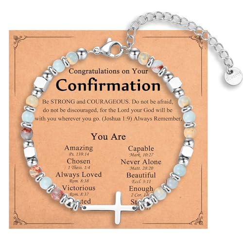 Image of Easter Basket Stuffers for Teens Girls, Christian Cross Bracelet Jewelry | Baptism Confirmation First Communion Easter Gifts for Girls
