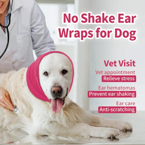Image of Nanaki Dog Calming Hoodie Dog Hematoma Ear Wraps for Dogs-Ear Protection | Grooming and Force Drying Dog Ear Protector,Dog Ear Muffs Head Warp For Fireworks Anxiety Relief,Ear Protection Head Cover