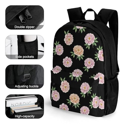 Compact Anti-Theft Urban Backpack for City Travel, Lightweight Secure Daypack for Men & Women, Sightseeing, Floral Flowers Bookbag3