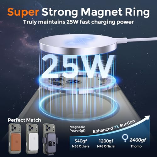 Thomo Magnetic for iPhone 17 Pro Max Case, [Compatible with Magsafe] [Full Camera Protection] Translucent Matte Military Grade Shockproof with Anti-Fingerprint Phone Cover 2025, Titanium Gray by Thomo - Image 3