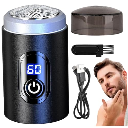 Mini rasurador eléctrico, maquinillas de afeitar eléctricas impermeables recargables, mini rasurador de eficiencia portátil compacta y cómoda para retoques rápidos, viajes o uso diario.