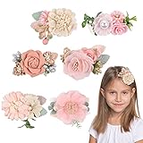 THATSRAD 6 Stück Blume Haarklammern Kinder Mädchen Blume Haarspange Haarschmuck Blumen Künstliche Blumenclips Haare Clip Kopfblume Baby Haarspangen Blume Haarclips für Kinder Kindertagsgeschenk